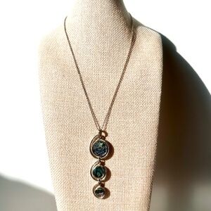 Paua Shell Pendant | Abalone | Boho | Silver-Tone